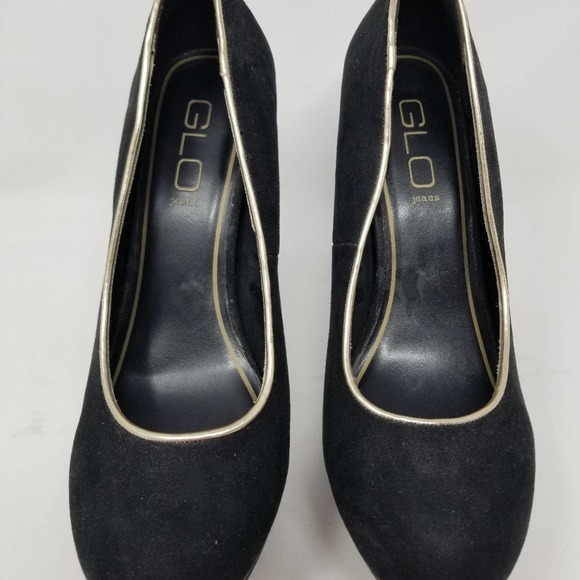 Glo Jeans Black Suede Platform Pumps Size 8.5 - Picture 3 of 11